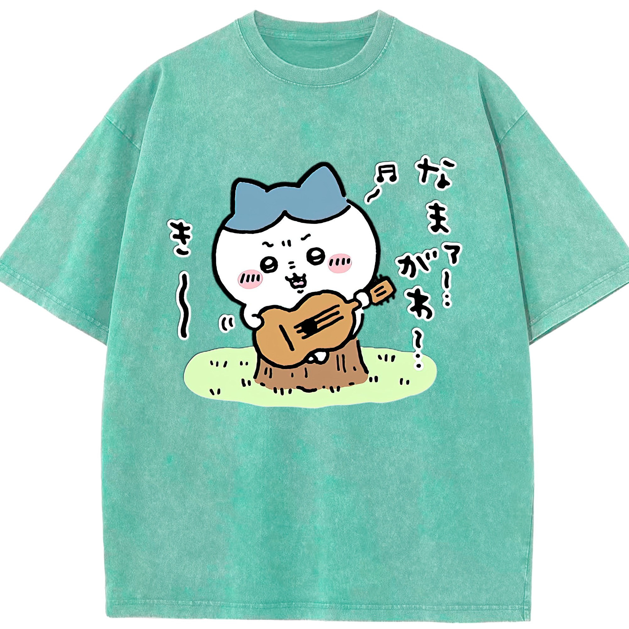 （画像用） ちいかわ ハチワレ Chii-kawa hachiware 綿100% ヴィンテージ風 半袖Tシャツ（フロントプリント）